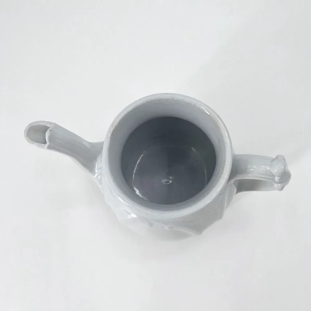 Antique Victorian White Ironstone China Teapot Cottage Farmhouse Decor